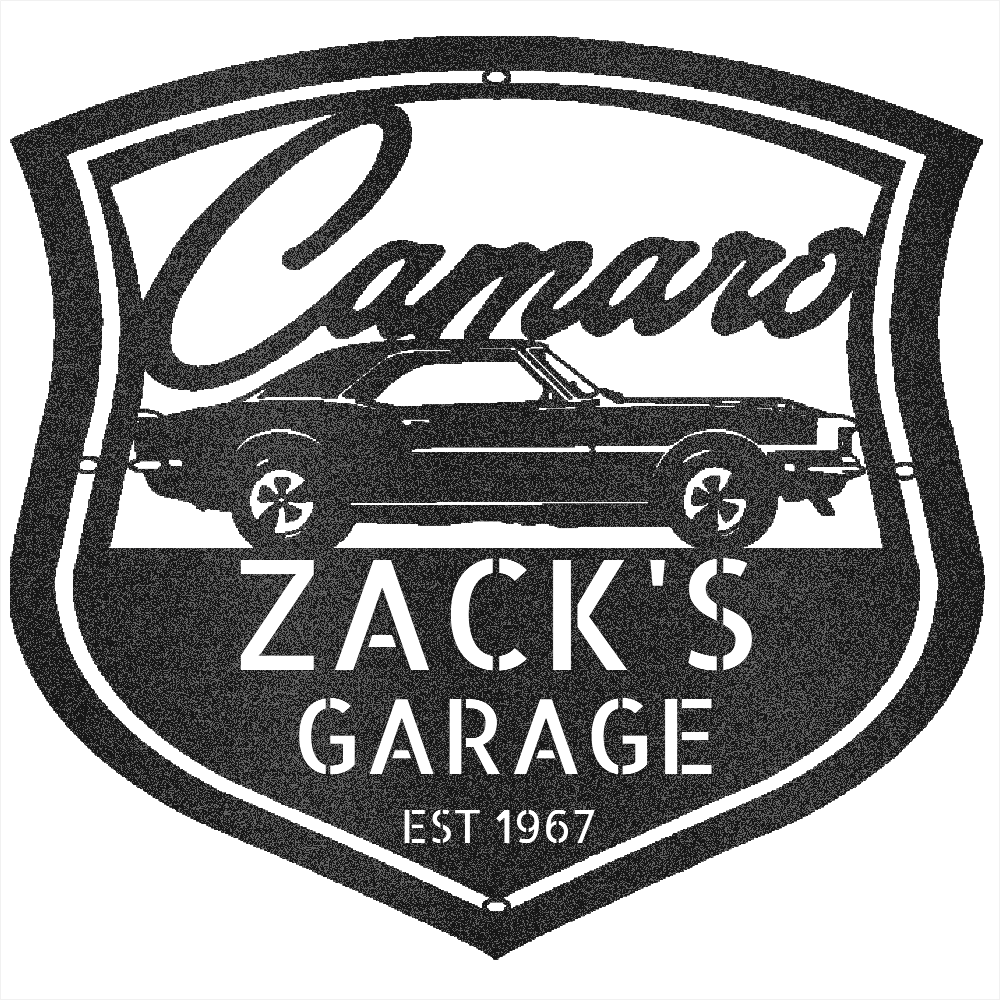 Black / 12 Camaro 1967 Metal Sign – Personalized Classic Car Garage Wall Art
