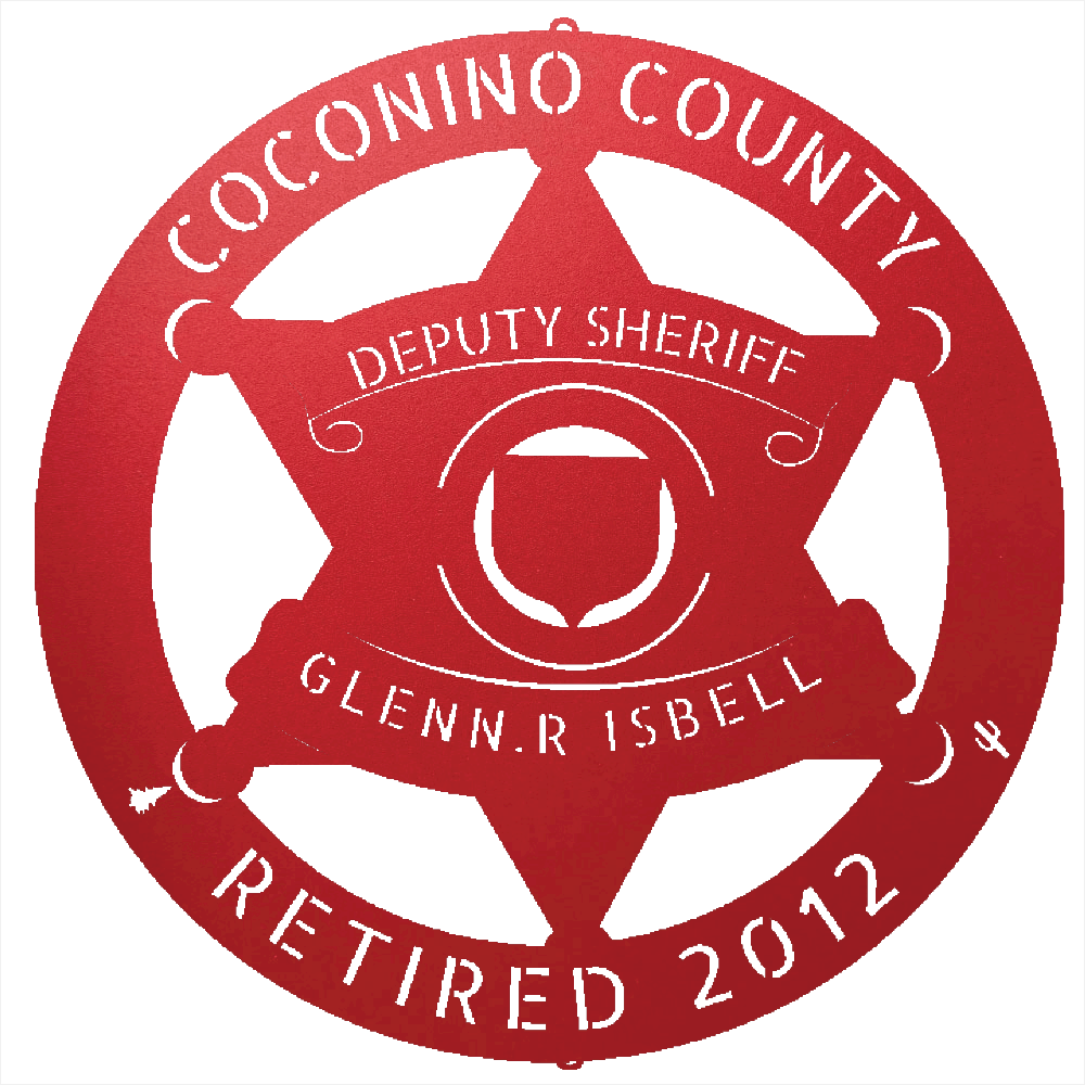Red / 12 Custom COCONINO COUNTY SHERIFF Steel Wall Decor
