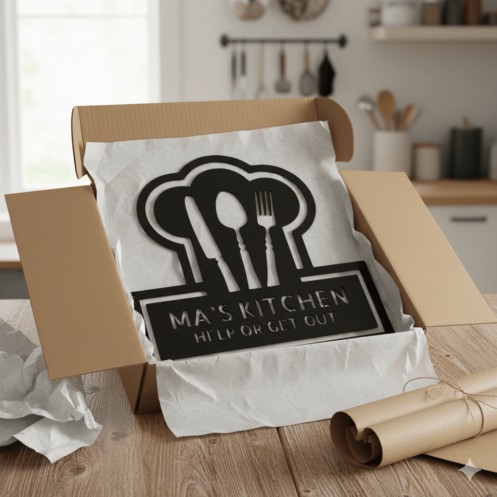 Custom Personalized Kitchen Monogram Metal Sign – Custom Name Wall Art for Home & Gift