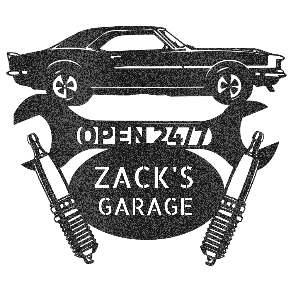 GARAGE CAR SIGN - Personalize Camaro 1967 Car Monogram Wall Art