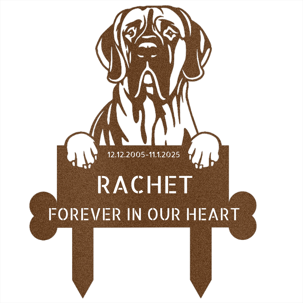 Copper / 12 Great Dane Memorial Metal Art Sign – Custom Dog Tribute Wall Decor