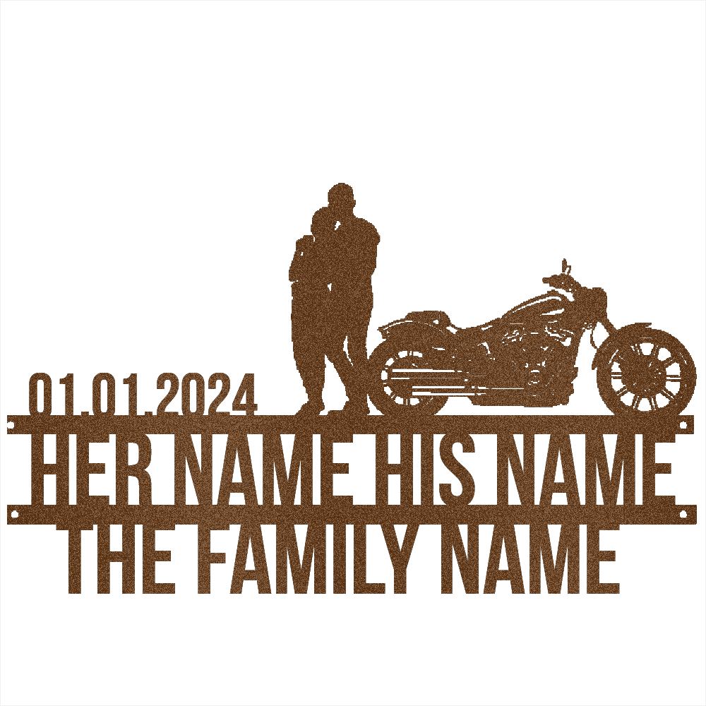 Copper / 12 Harley Davidson Wall Sign Biker Home Décor Wedding Gift for Biker