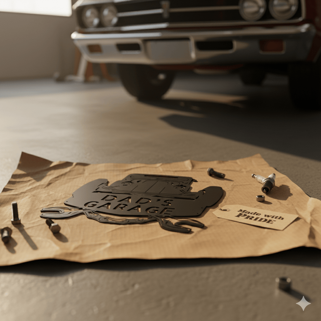 Personalized Hot Rod Garage Metal Sign – Custom Name Car Workshop Wall Art