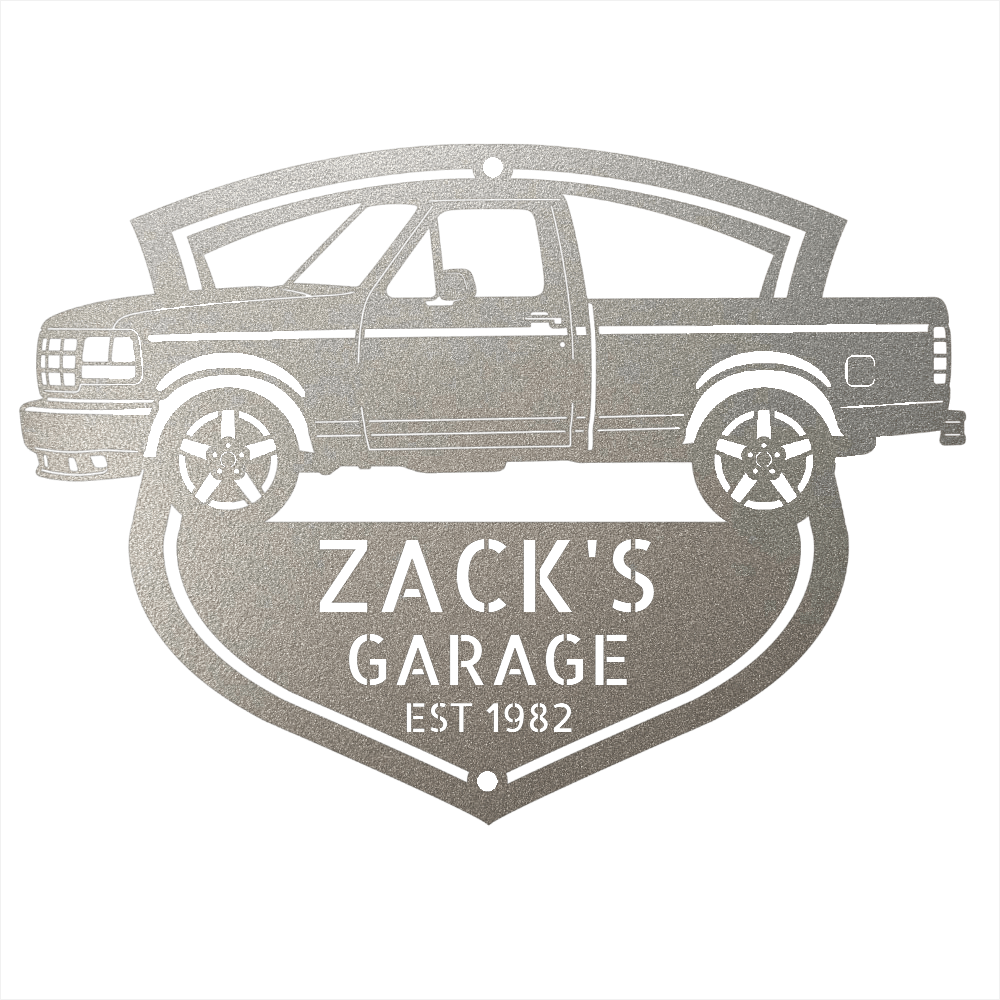 Steel Sign Silver / 12 1993-1995 Ford SVT Lightning Garage Sign | Personalized Metal Sign