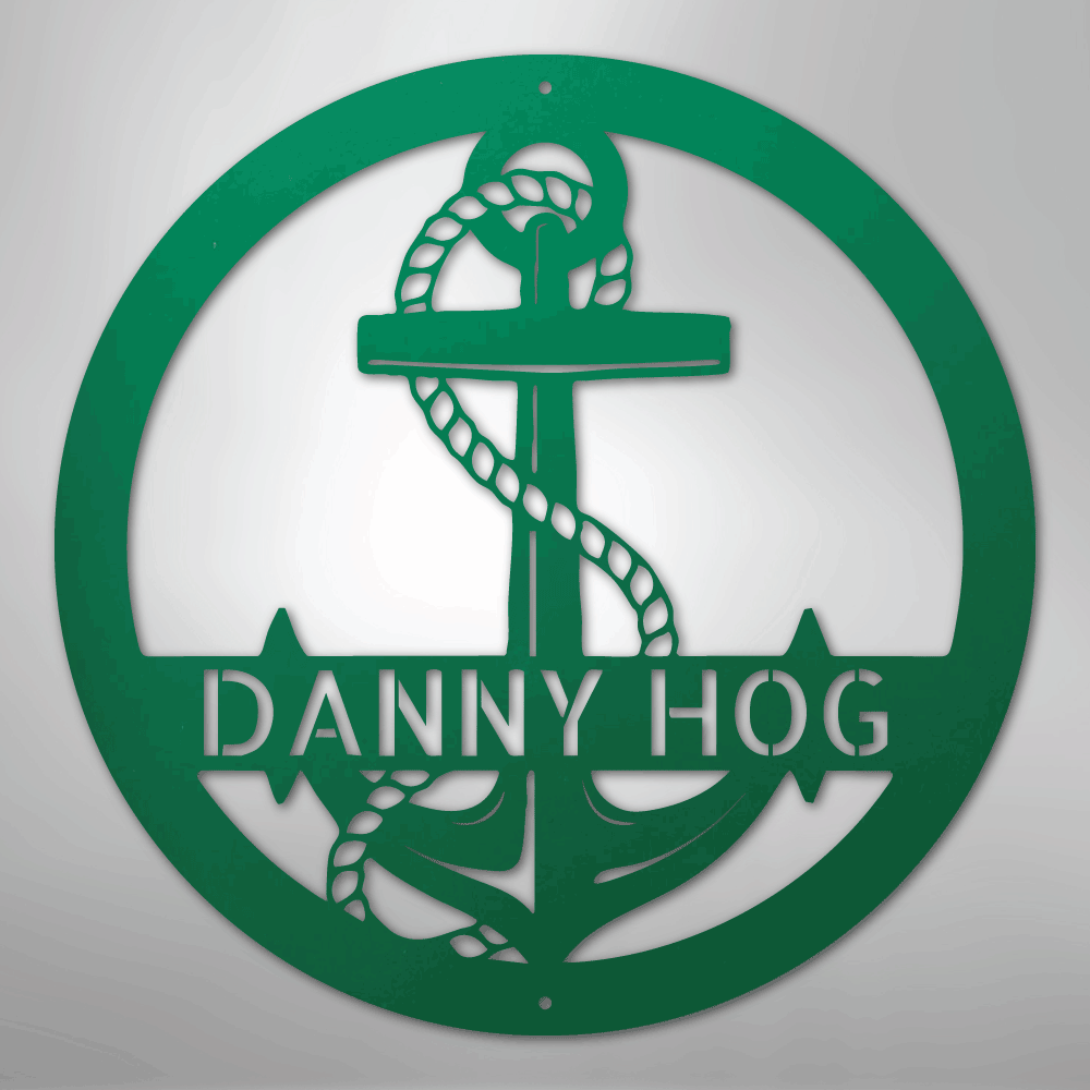 Steel Sign Green / 24" Family Anchor Custom Metal Sign | Custom Metal Art