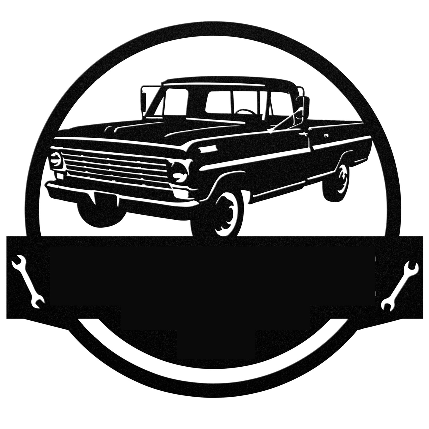 Wall Art CUSTOMIZE CAR SIGN - Car Garage Ford F-100 1967-1972 Monogram Wall Art