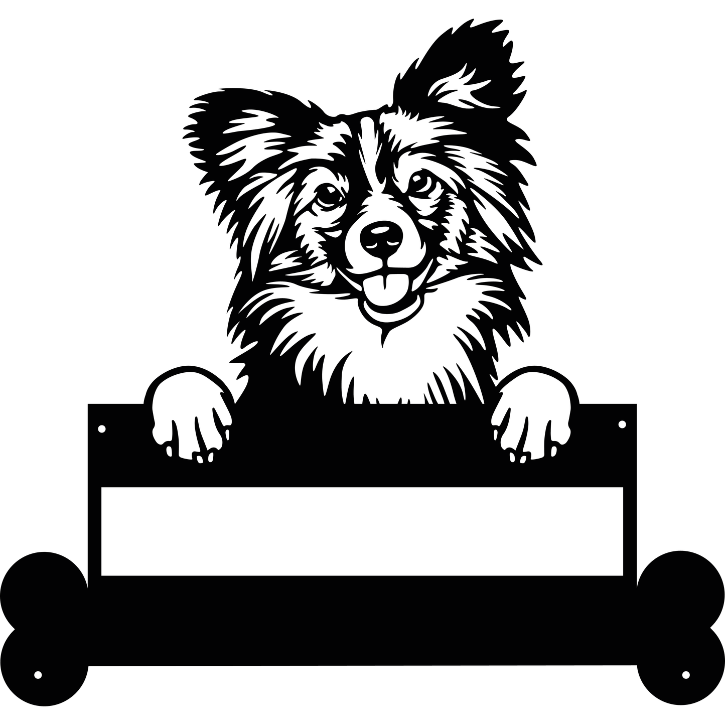 Wall Art Papillon Dog Name Sign,