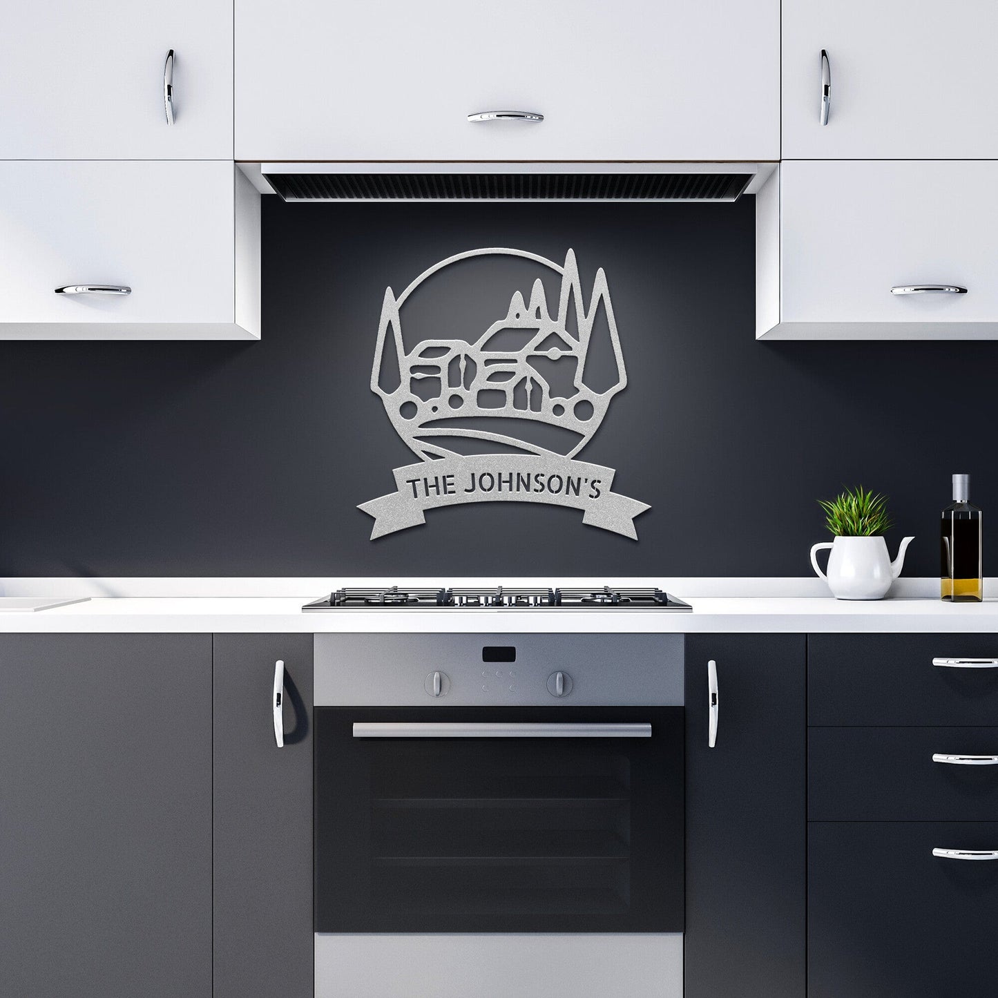 Wall Art Silver / 12 Inch FARM BARN HOUSE SIGN