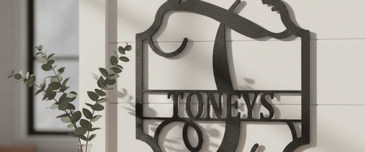 Personalized family monogram metal sign, choosing the right size guide