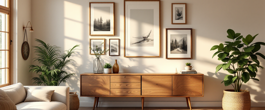 Cozy farmhouse living room with gallery wall — How to Hang Metal Wall Art