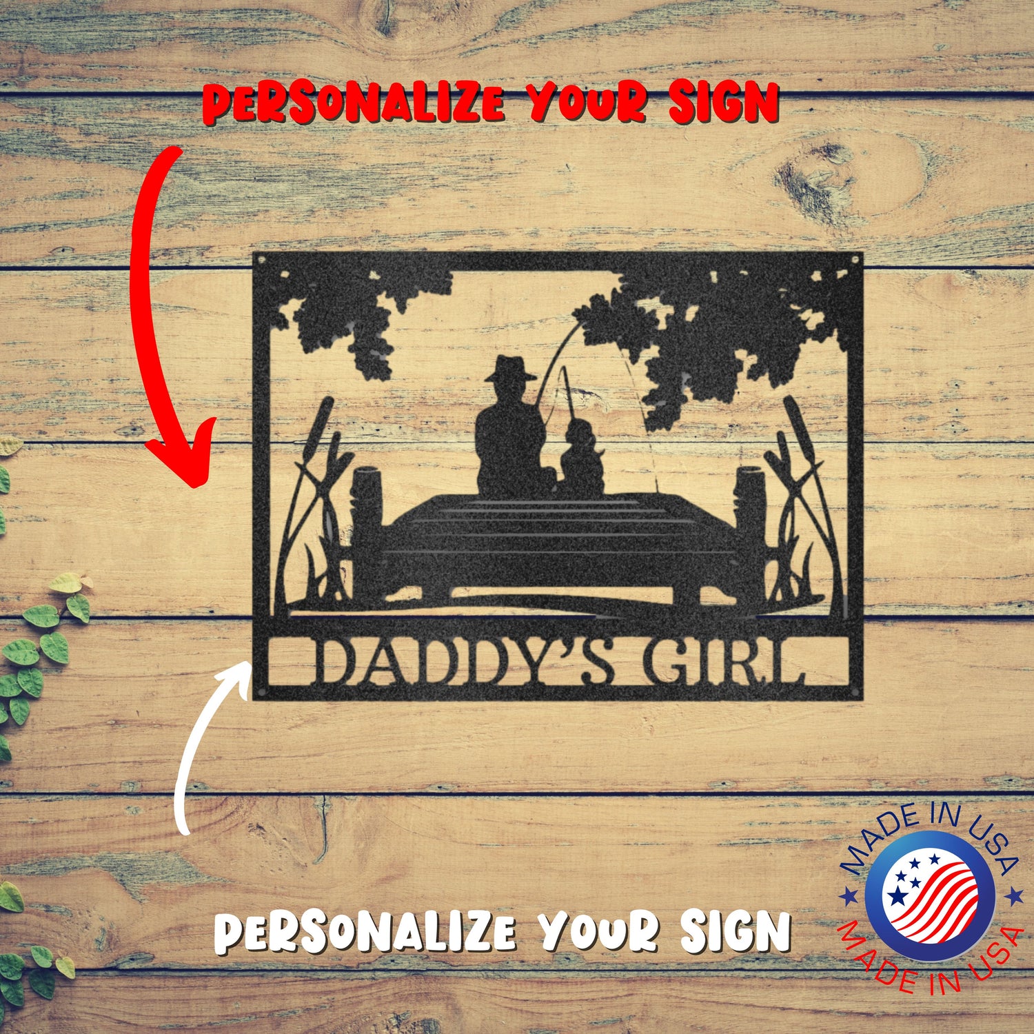 Daddy's girl personalized metal sign.