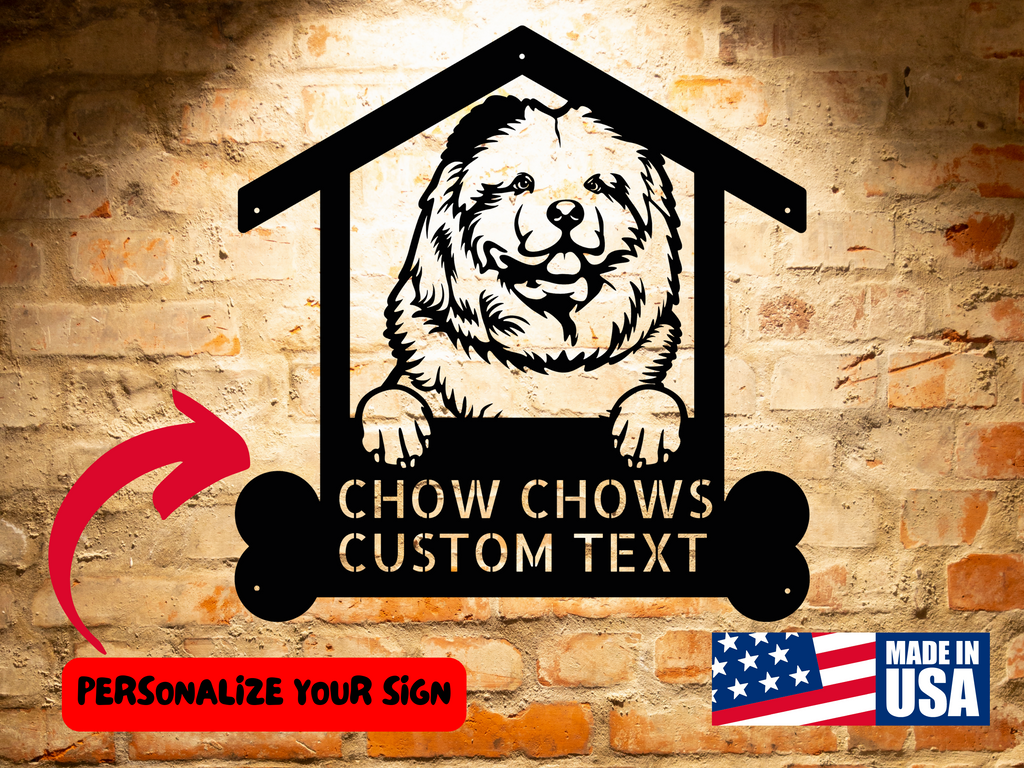 Chow Chow Dog Sign, Personalized Pet Wall Art Home Decor, Unique Gift for Chow Chow Dog Enthusiasts, Pet Welcome Sign for home decor.