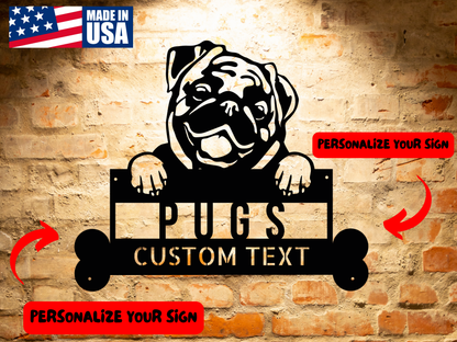 Silhouette of a pug holding a sign that reads "PUGS" with space below for custom text, perfect for Pug Enthusiasts. The design is black and white.

Replace with:

Silhouette of a pug holding a sign that reads "PUGS" with space below for custom text, perfect for Pug Enthusiasts. The design is black and white.
