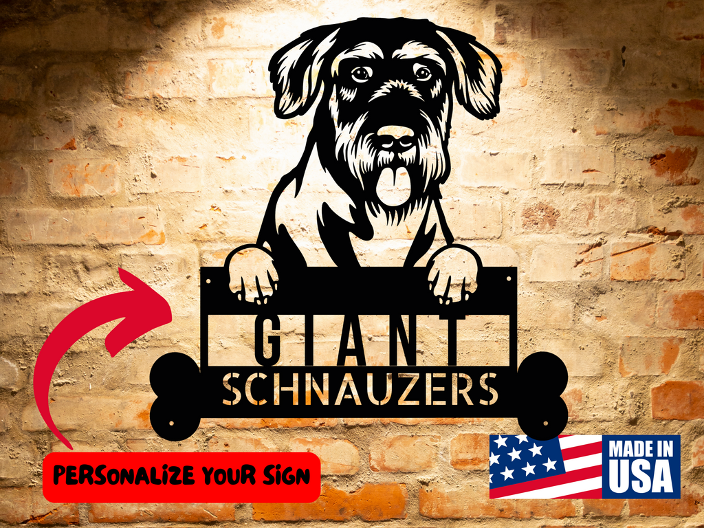 Giant Schnauzer Metal Wall Art Decor featuring Giant Schnauzers, perfect for home decor.