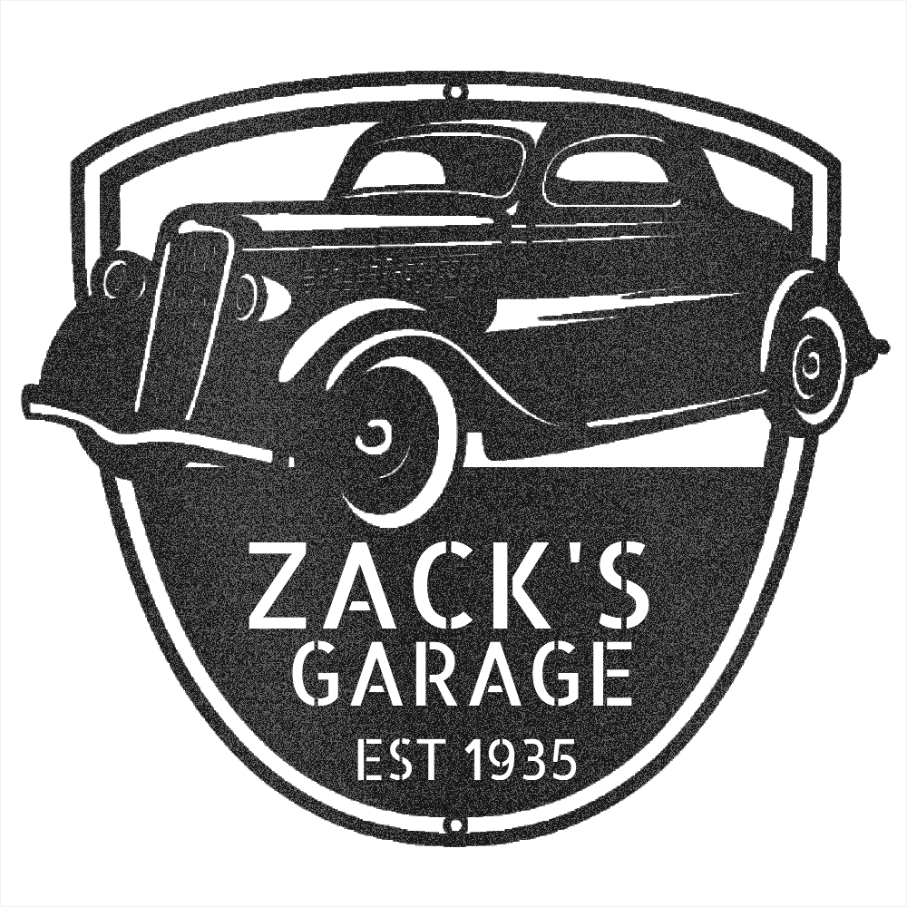Black / 12 1935 Ford Coupe Garage Sign