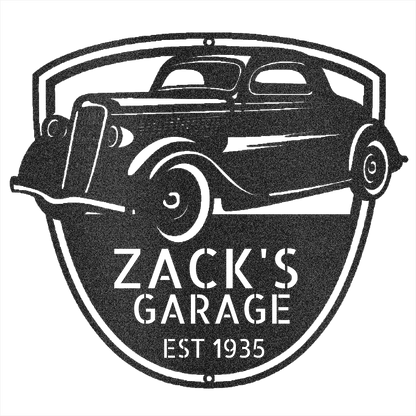 Black / 12 1935 Ford Coupe Garage Sign