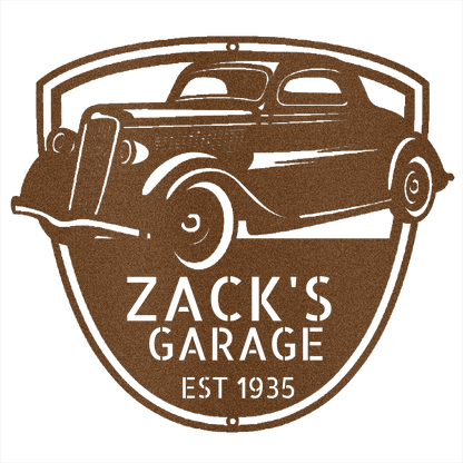 Copper / 12 1935 Ford Coupe Garage Sign
