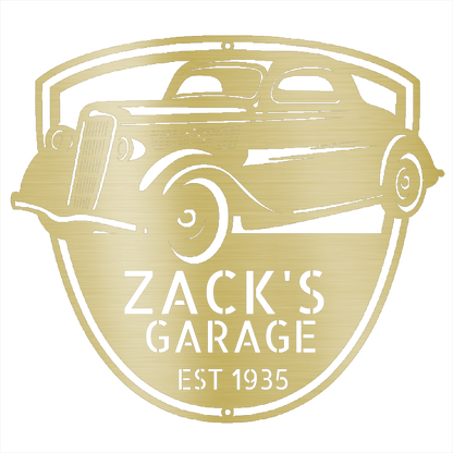 Gold / 12 1935 Ford Coupe Garage Sign