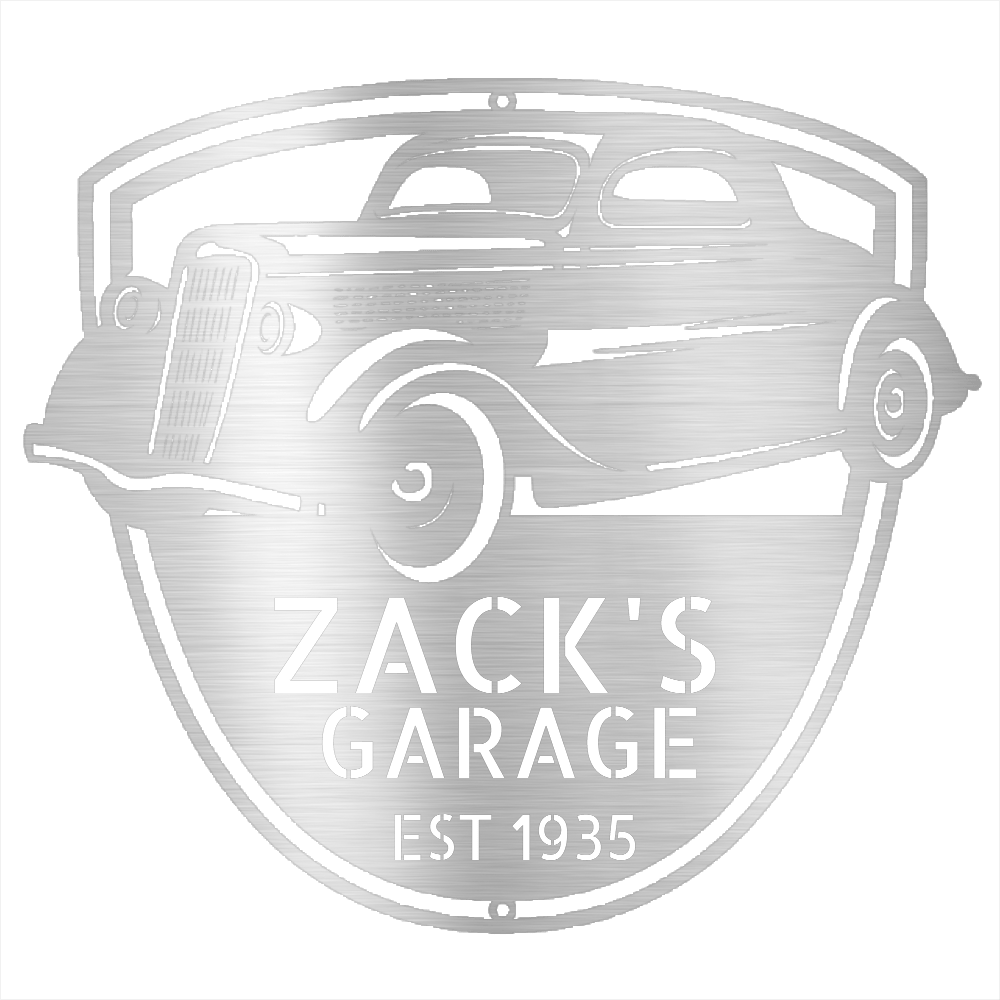 Silver / 12 1935 Ford Coupe Garage Sign