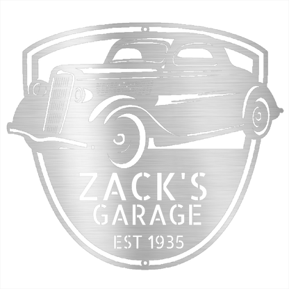 Silver / 12 1935 Ford Coupe Garage Sign