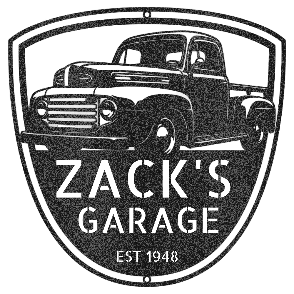 Black / 12 1948–1952 Ford F-100 Garage Sign