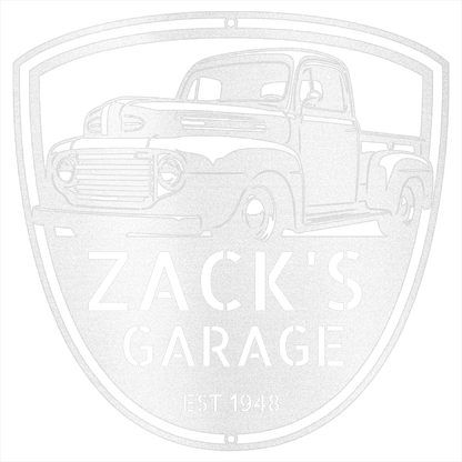 White / 12 1948–1952 Ford F-100 Garage Sign