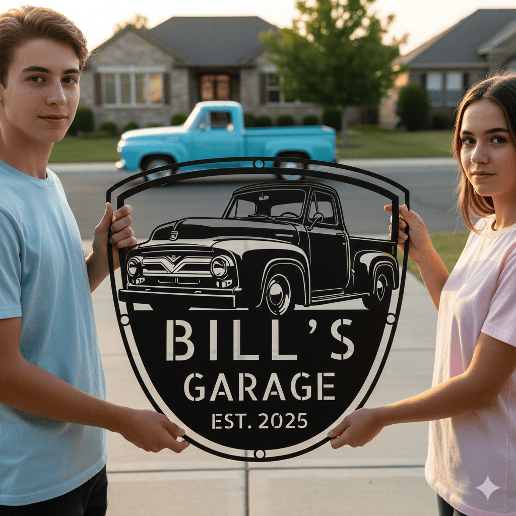 Black / 12 1953–1956 Ford F-100 Garage Sign