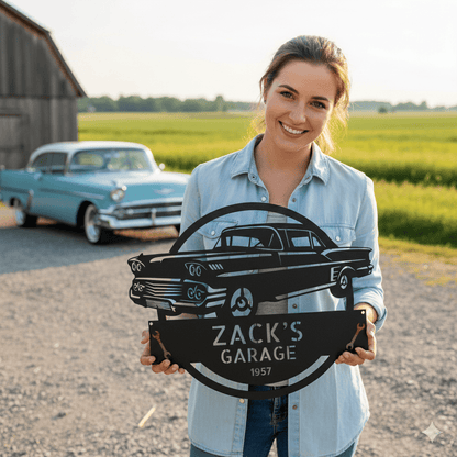 Black / 12 1958 Chevrolet Impala Garage Sign