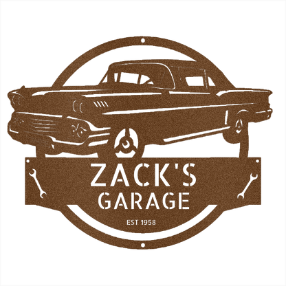 Copper / 12 1958 Chevrolet Impala Garage Sign