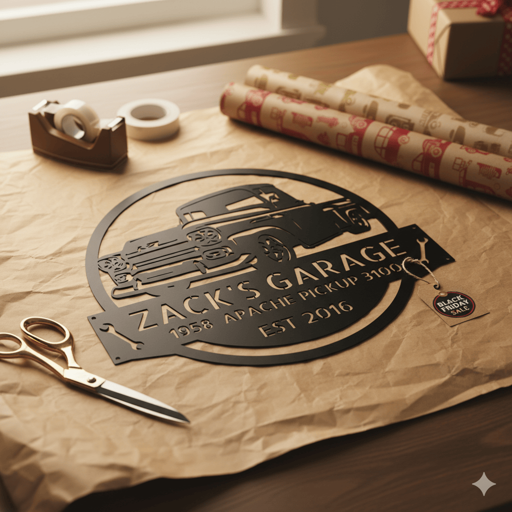 1958 Chevy Apache Metal Sign – Personalized Garage Wall Art for Dad