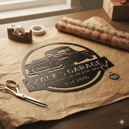 1958 Chevy Apache Metal Sign – Personalized Garage Wall Art for Dad