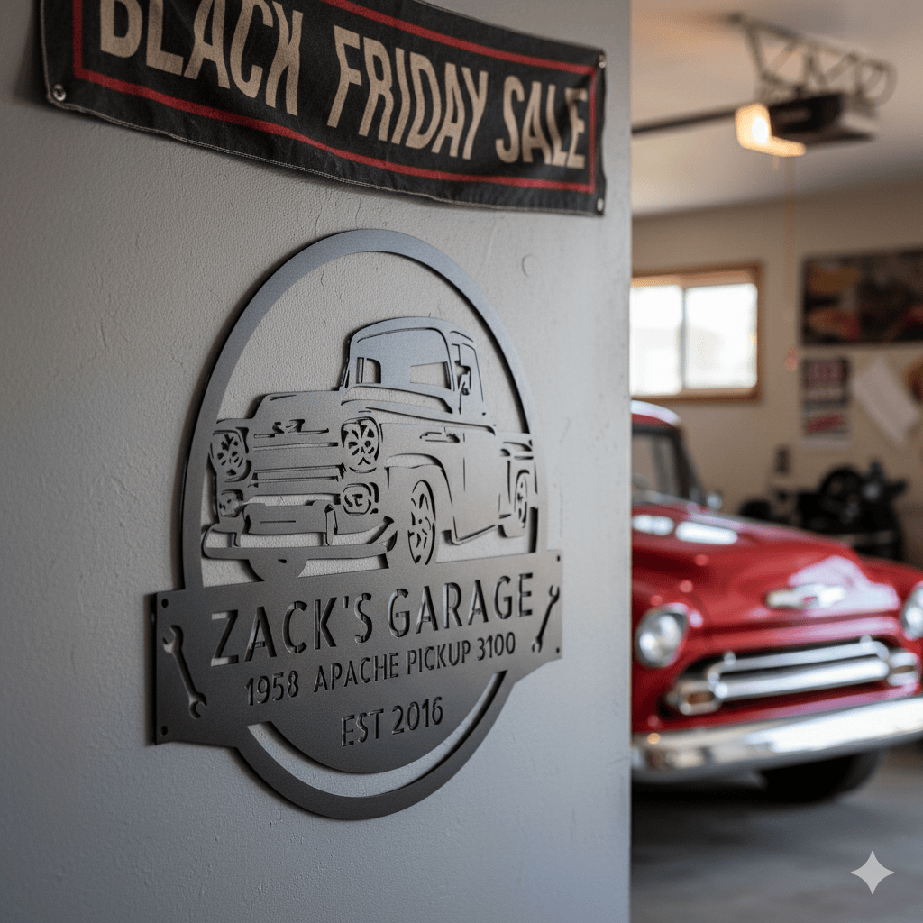 1958 Chevy Apache Metal Sign – Personalized Garage Wall Art for Dad