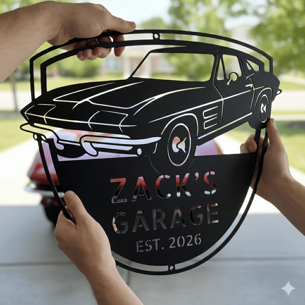 Black / 12 1963 Corvette Stingray Garage Sign