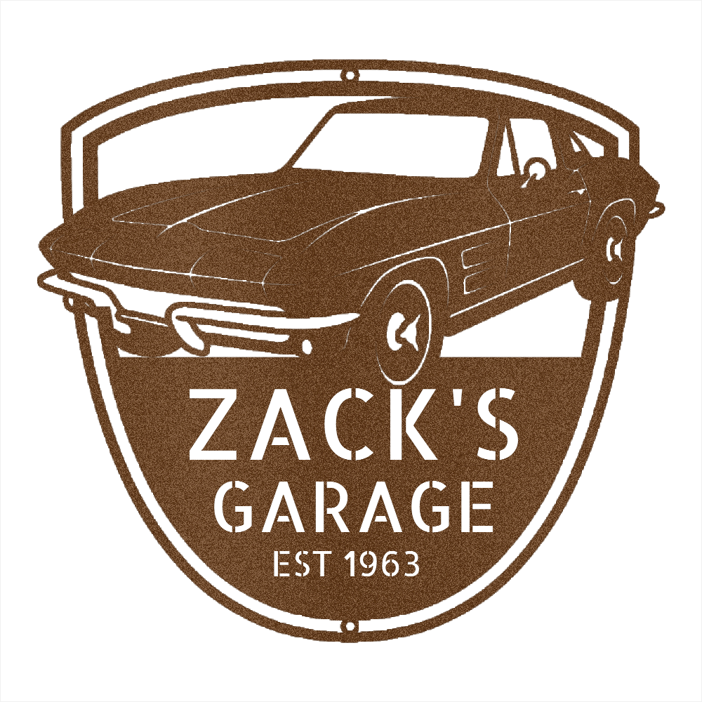 Copper / 12 1963 Corvette Stingray Garage Sign