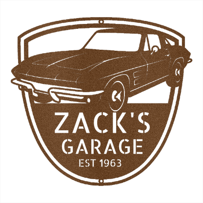 Copper / 12 1963 Corvette Stingray Garage Sign