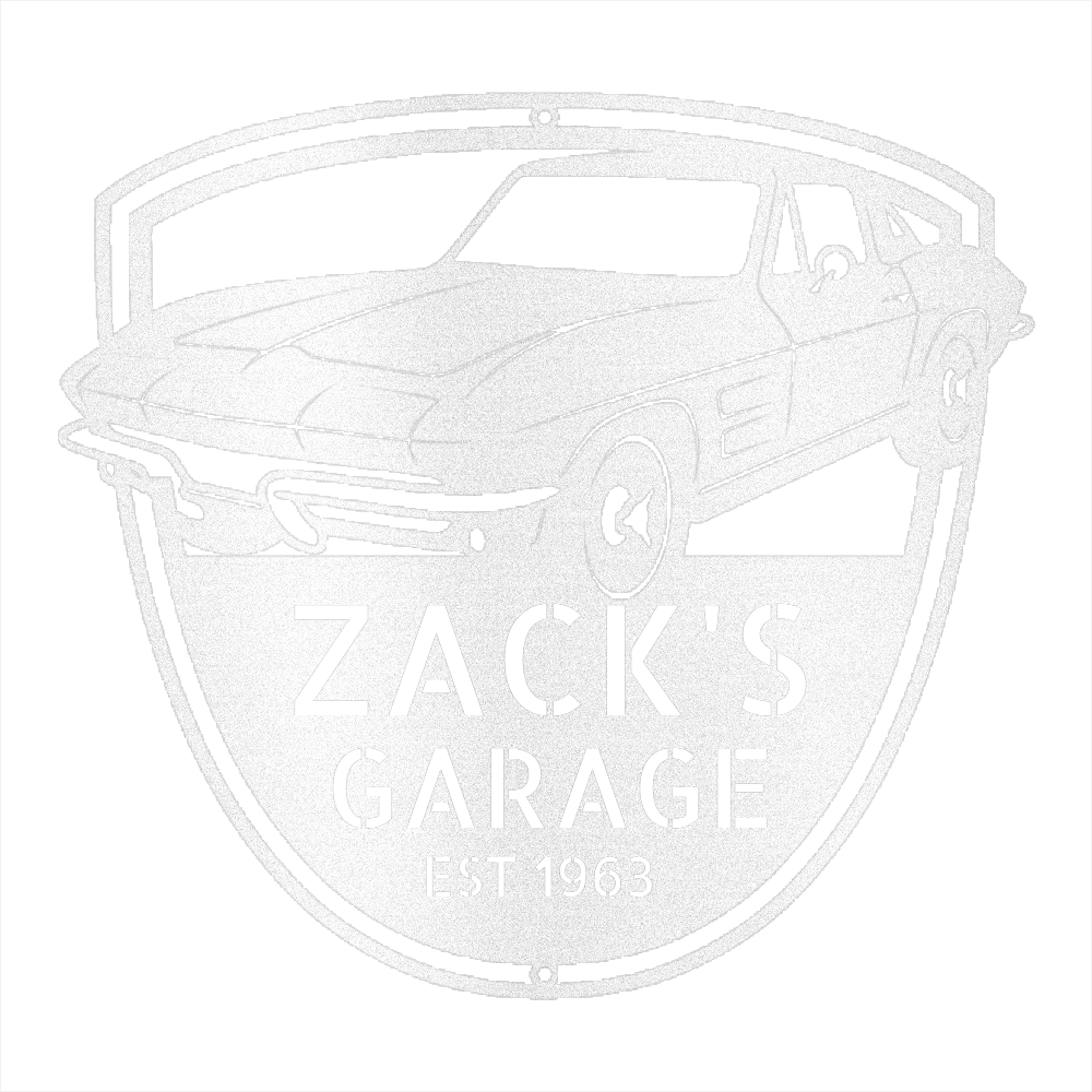 White / 12 1963 Corvette Stingray Garage Sign
