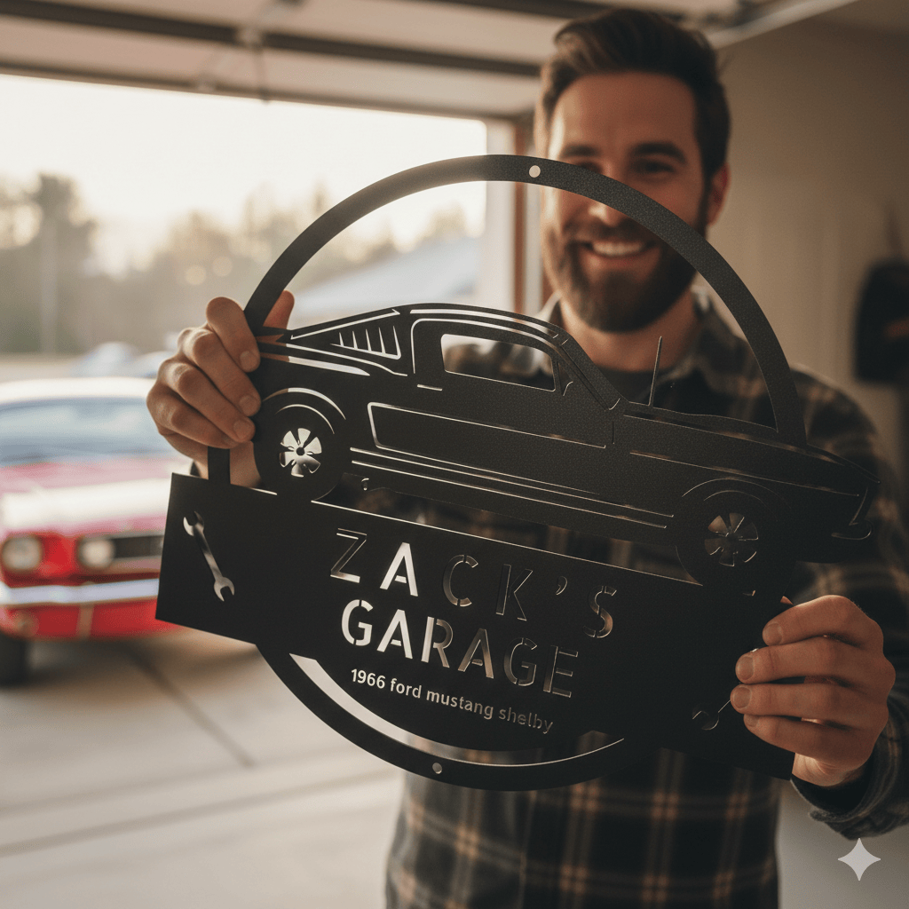 1966 Mustang Shelby Garage Sign – Personalized Metal Garage Wall Art for Car Lovers