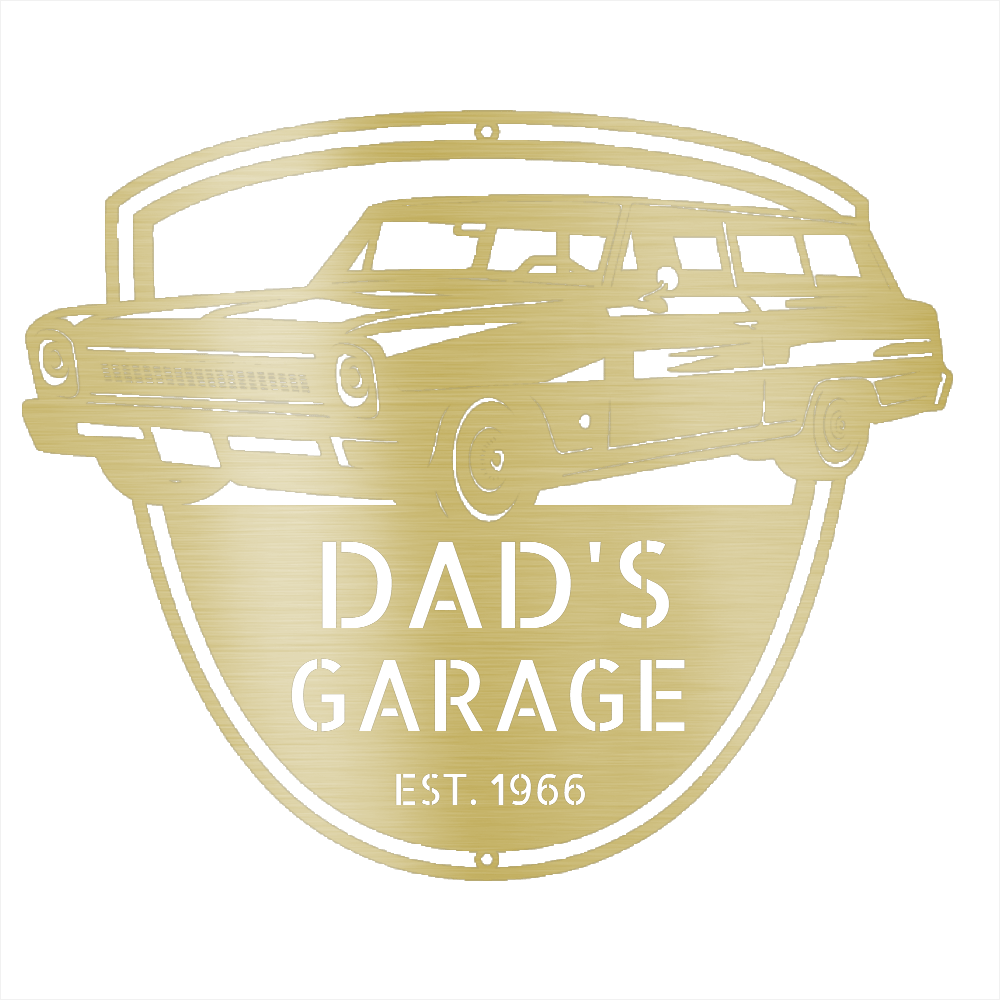Gold / 12 1966 Nova Wagon Garage Sign