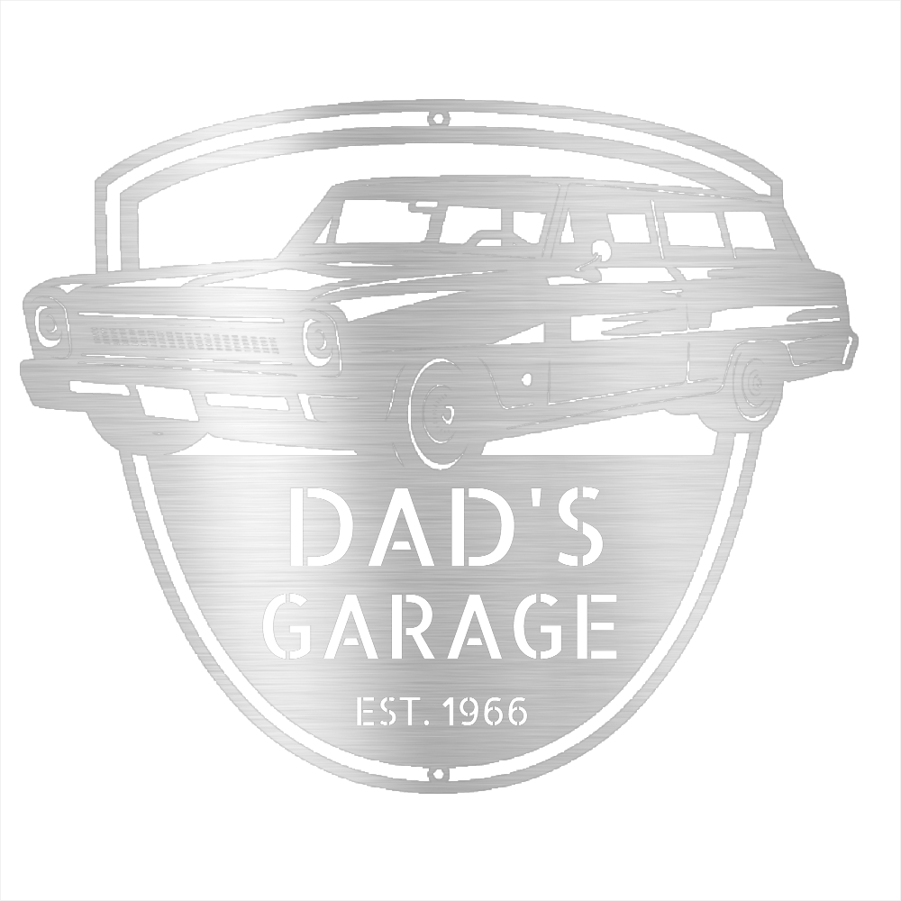 Silver / 12 1966 Nova Wagon Garage Sign