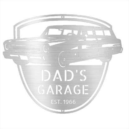 Silver / 12 1966 Nova Wagon Garage Sign