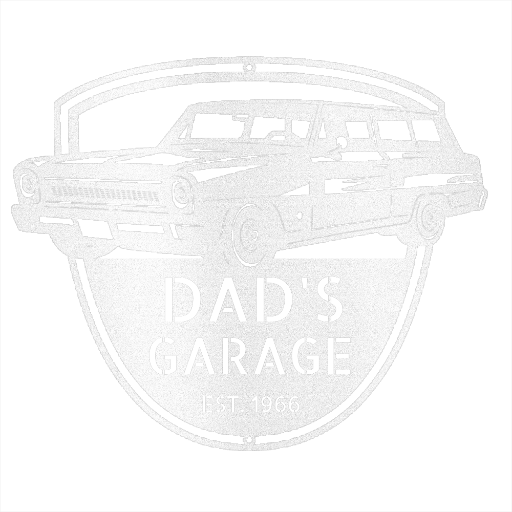 White / 12 1966 Nova Wagon Garage Sign