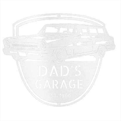 White / 12 1966 Nova Wagon Garage Sign