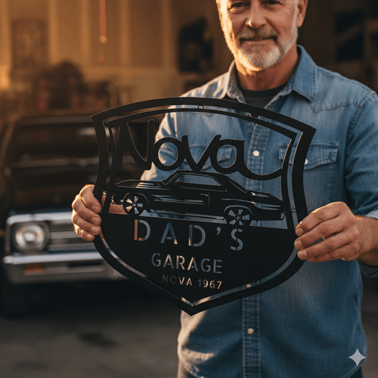 1967 Chevy Nova Garage Sign – Personalized Classic Car Metal Wall Art