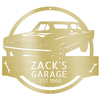 Gold / 12 1967 Dodge Garage Sign – Custom Metal Shop Wall Art for Dad’s Garage