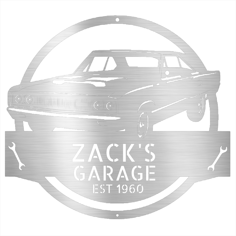 Silver / 12 1967 Dodge Garage Sign – Custom Metal Shop Wall Art for Dad’s Garage