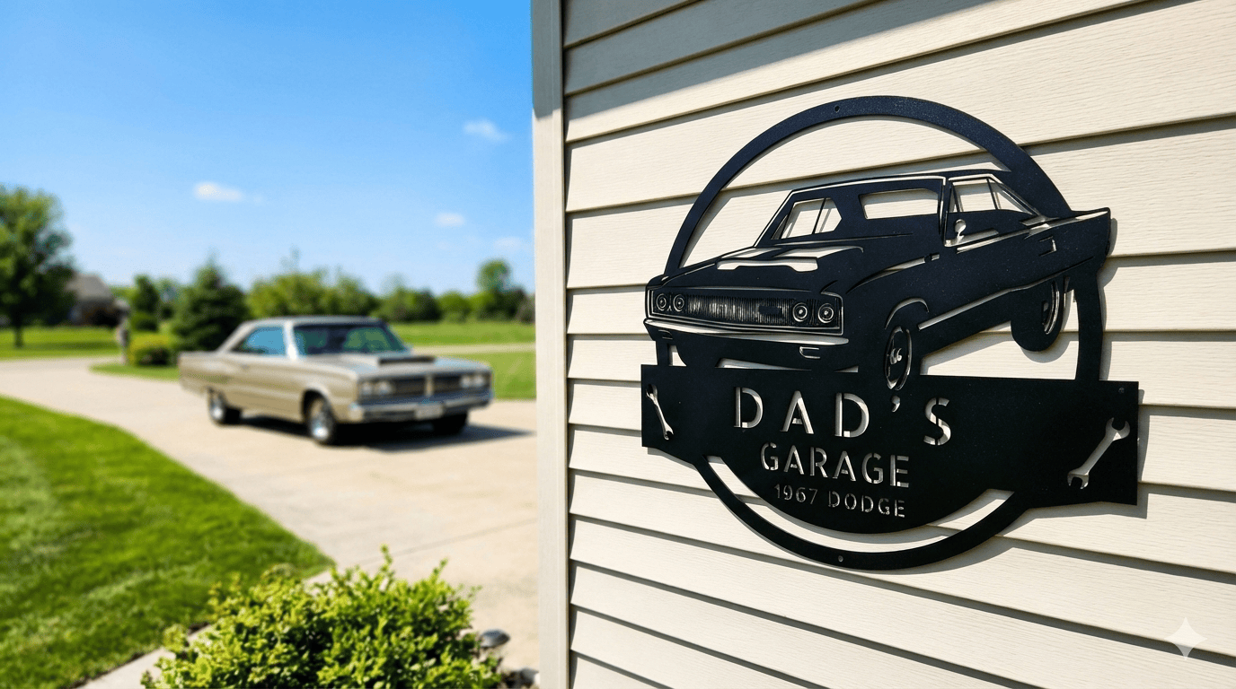 1967 Dodge Garage Sign – Custom Metal Shop Wall Art for Dad’s Garage