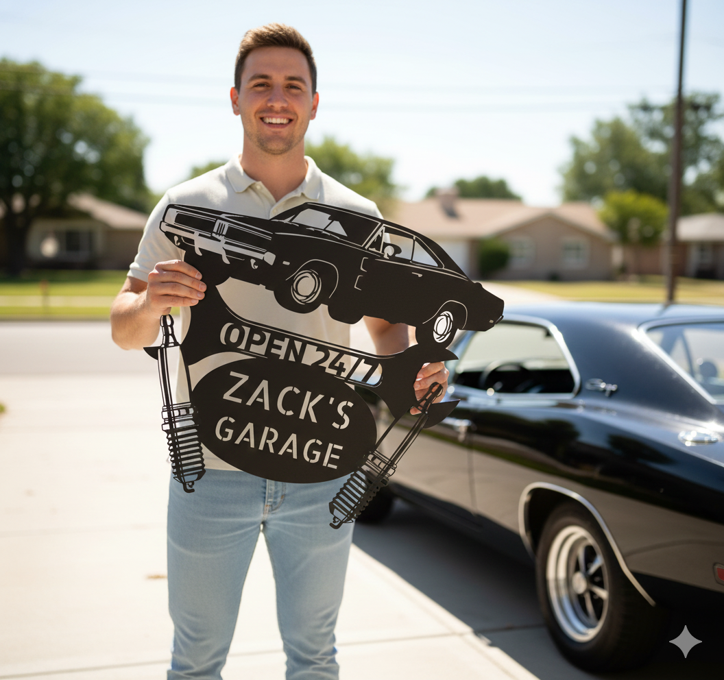 Wall Art Charger 1967 Steel Monogram Wall Art