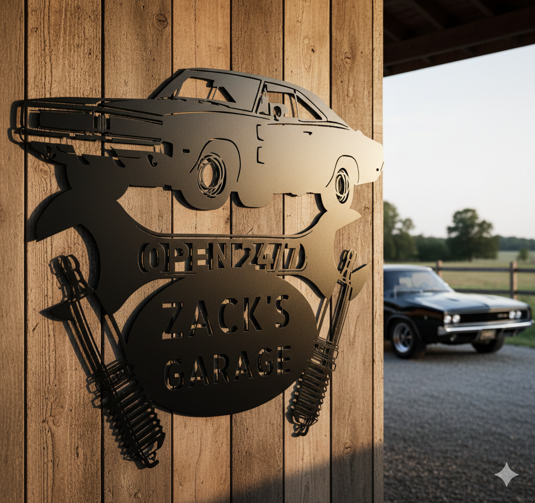 Wall Art Charger 1967 Steel Monogram Wall Art