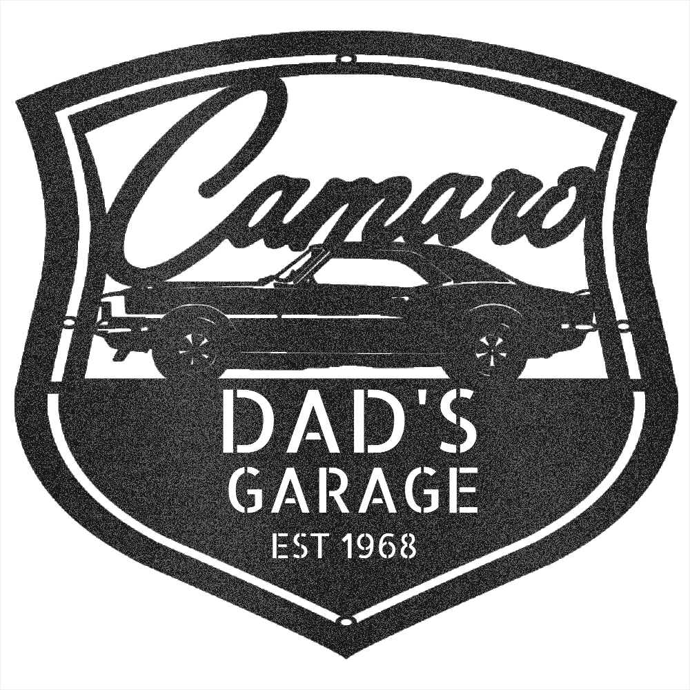 Black / 12 1968 Camaro Z28 Garage Sign