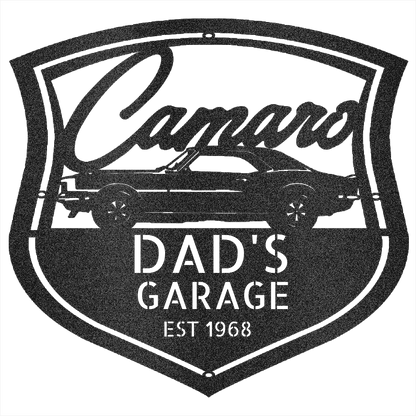 Black / 12 1968 Camaro Z28 Garage Sign
